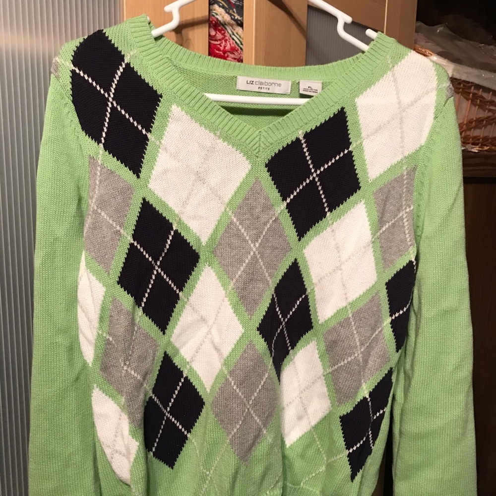 Spring argyle sweater
